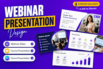 create ppt, webinar slides, keynote, online course slides, video course