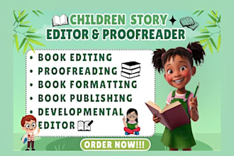 write, edit your children story book writing or children book as ghost writer