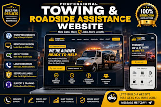 towing website, roadside assistance website, towing company website, tow truck