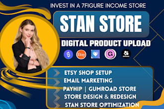 setup stan store, tiktok shop, etsy shop, gumroad, payhip for digital product