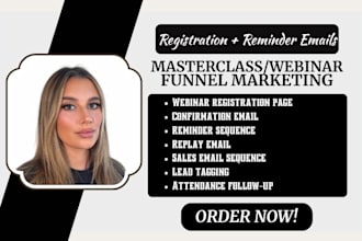 build webinar funnel and masterclass email automation