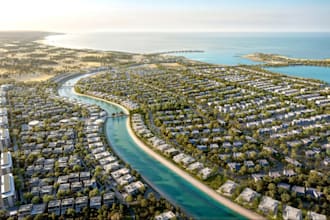 design 3d urban waterfront resort masterplan site plan layout real estate render