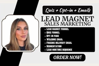 setup lead magnet funnel and quiz email automation