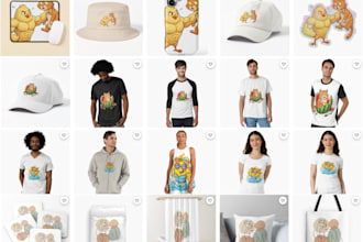 design professional cartoon streetwear and sticker graphics