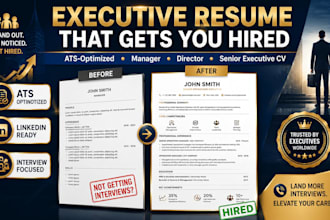 write executive resume for managers, directors and senior executives