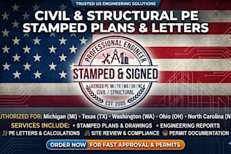 civil structural engineer pe stamp letter stamped plans mi tx wa engineer report