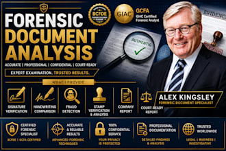 do forensic document analysis, handwriting comparison, signature verification