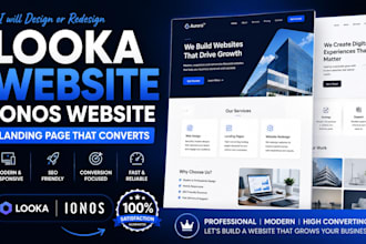 design looka website, looka website redesign, landing page, ionos website