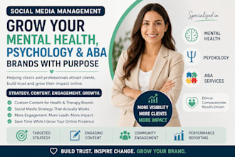 grow aba therapy, mental health social media to attract local clients and staff