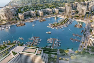 design marina waterfront masterplan urban planning city layout site plan render