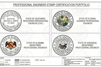 provide licensed florida pe stamp, california pe stamp, alabama pe stamp