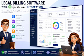 develop legal billing software and quickbooks integration for law firms