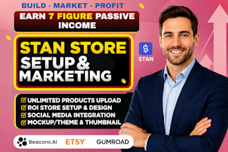 setup, beacons ai, stan store marketing, gumroad store, payip