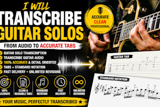 transcribe your guitar solo accurately for easy learning and practice
