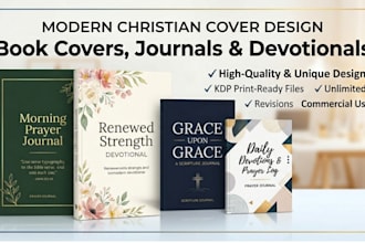 design a modern christian journal, devotional, or religious book cover