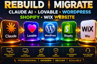 rebuild migrate claude ai lovable website to wordpress shopify wix migration