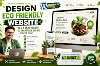 design eco friendly website, ngo and zero waste sustainable living service page