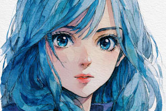 anime style character and background illustration