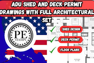 create adu shed and deck permit drawings with full architectural permit set