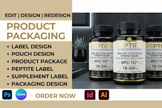 redesign supplement label peptide label pouch label redesign product label box