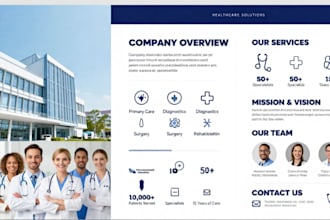 design a clean healthcare company profile and medical pharmaceutical  brochure