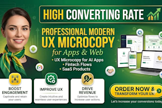 prepare modern UX microcopy for ai apps, fintech flows and saas products for app