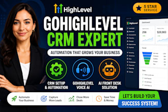 setup gohighlevel CRM, ghl expert automation  and gohighlevel voice ai