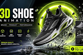 create realistic 3d shoe animation for sneaker brands