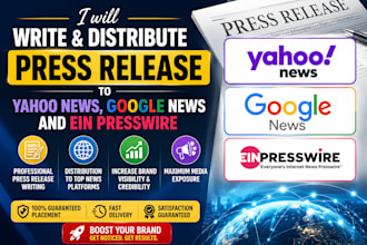write and distribute a powerful press release to top media outlets