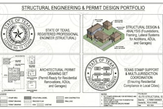 do building permit blueprints drawing for house addition, adu and garage