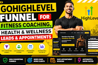 gohighlevel funnel for fitness coaching, health wellness leads and appointment