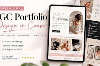 design a ugc potfolio website ugc media kit on canva