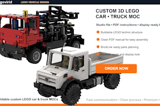 bricklink custom 3d lego car truck lego moc studio file and manual instructions