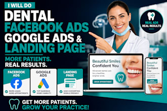 run dental,dentist implant leads using meta ads via google ads and landing page