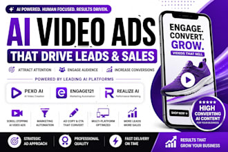 create ai video ads using pexo ai engage121 and realize ai