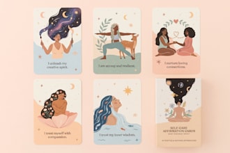 design custom affirmation cards, motivational card decks and etsy printables