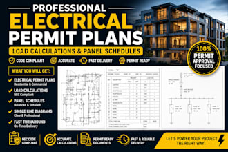 design residential and commercial electrical plans load calc and panel sld fast