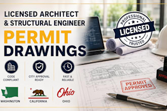 licensed architect structural engineer permit drawing washington california ohio