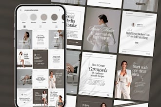 design custom canva social media template for your brand, posts and reals