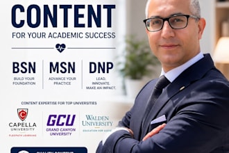 provide expert bsn and msn nursing tutoring academic support