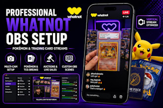 create whatnot obs overlays and sports card break stream setup