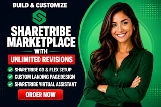 setup sharetribe mvp marketplace, develop 2 sided sharetribe go flex website SEO
