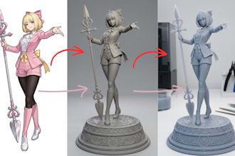 convert 2d to 3d model from sketch image toy photo to stl for 3d printing