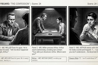 create cinematic storyboard illustrations for films and movies