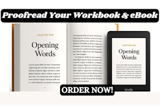 proofread ebook, workbook, lead magnet PDF for spelling, grammar, clarity