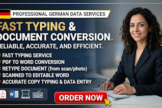 do fast typing job, pdf to word, retype document, scanned to word, copy typing
