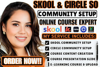 setup monetized skool community and create online course content and curriculum