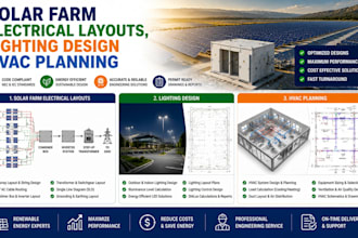 solar farm electrical layouts, lighting design hvac planning