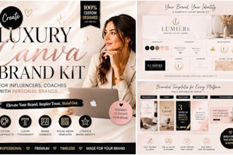 create luxury canva brand kit for influencers, coaches with personnal brands