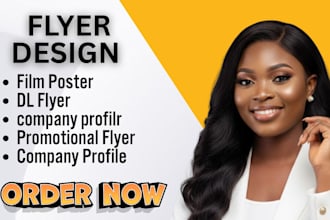 design film poster dl flyer company profile promotional flyer, company brochure